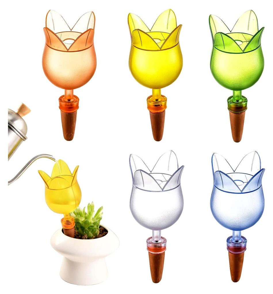 Selbstbewässerungsspitzen, 5 Stück Automatische Bewässerungsstäbe | Wiederverwendbare Blumenspitzen für Gemüsebeete, Rasen, Hochbeete, Kaktee...