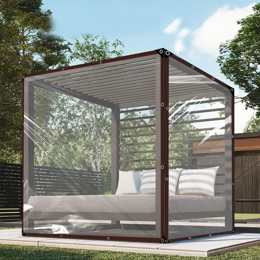 Bâche transparente à œillets 3x3m imperméable pour abri et jardin - 2