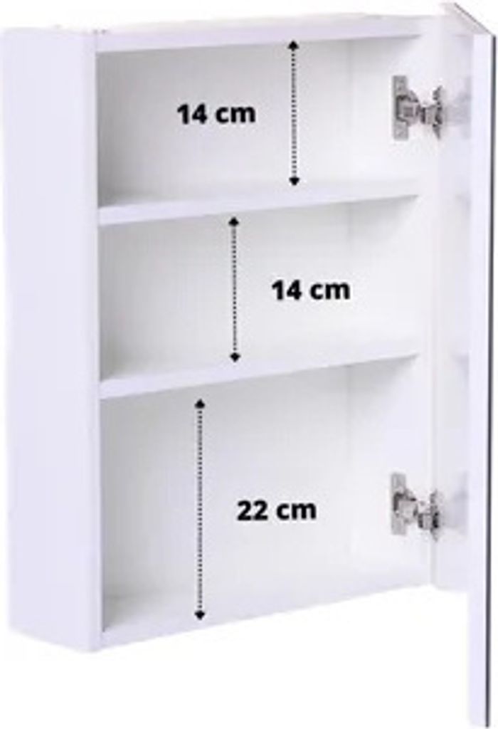 Spiegelschrank Schwarz Matt - 50x60x14 cm - Produktbild 3