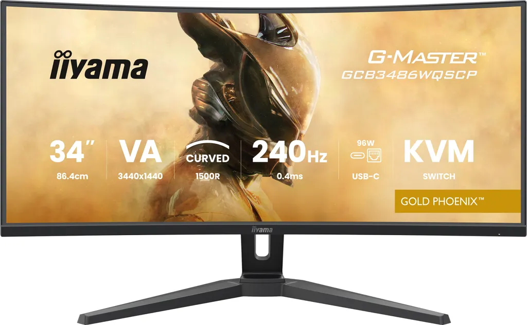 iiyama G-Master GCB3486WQSCP-B1 GOLD PHOENIX, Gaming-Monitor, (WQHD