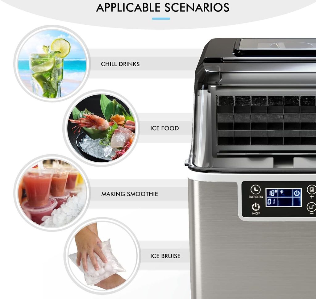 3,2L Eiswürfelbereiter, Ice Maker 24 Eiswürfel in 15 min, Produktbild 7