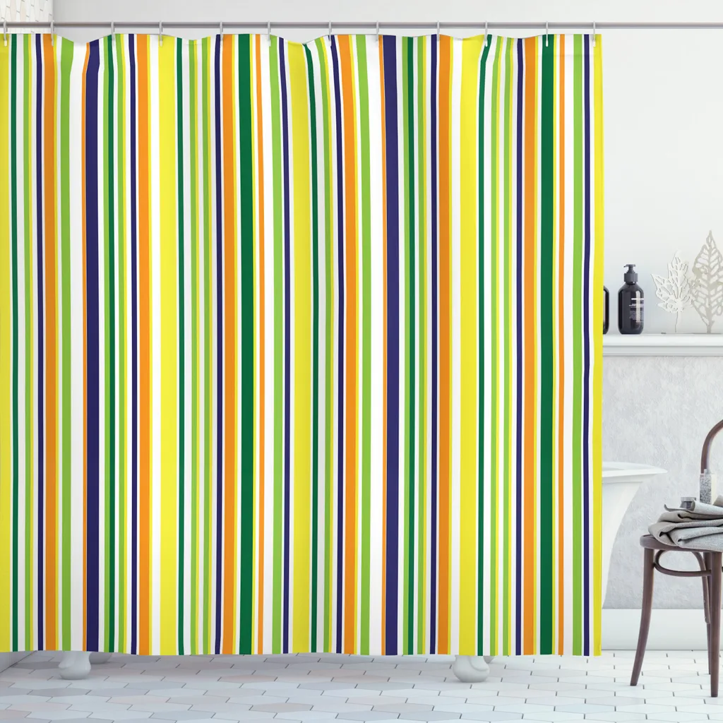 Tenda Doccia ABAKUHAUS a Righe 175x180 - Arredo Bagno Multicolore