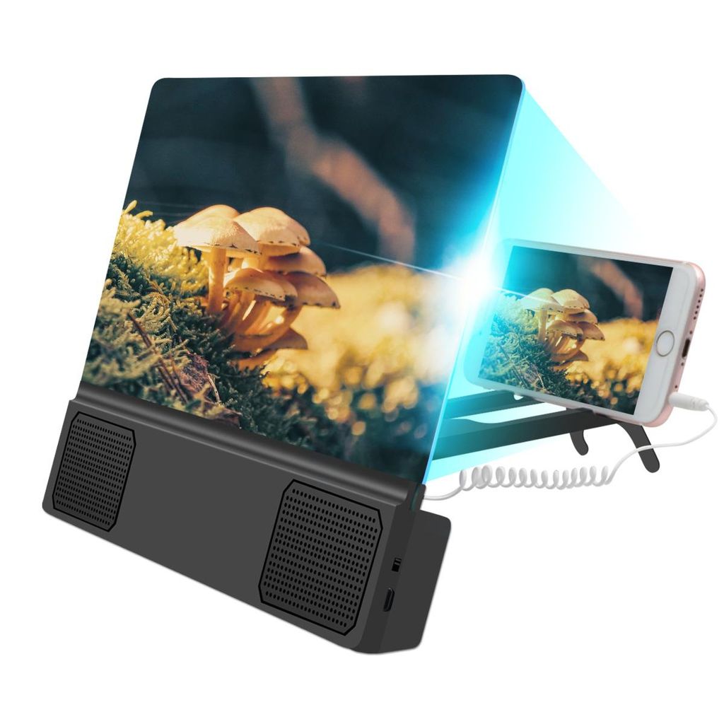 12-Zoll-Bildschirmlupe Ausziehbares Handy 3D HD-Bildschirmvergrößerungs-Videofilm-Verstärkerhalter-Ständer Teepao 