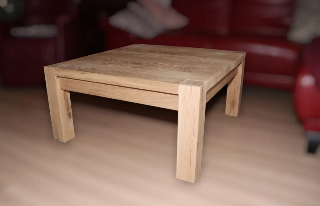 Table de salon rectangulaire en bois de chêne massif 100x50cm Zen - 8