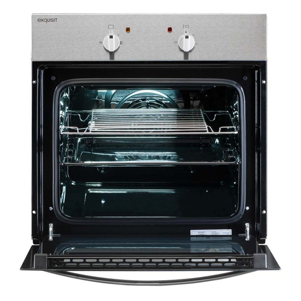 Exquisit Einbaubackofen, Backofen Einbaugerät Silber, 62 L Produktbild 