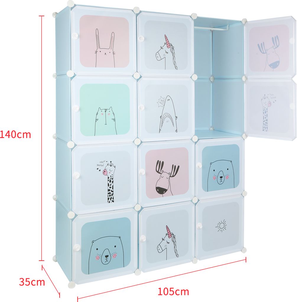 Kinder Kleiderschrank Steckregal Kunststoff DIY Regalsystem Produktbild 6