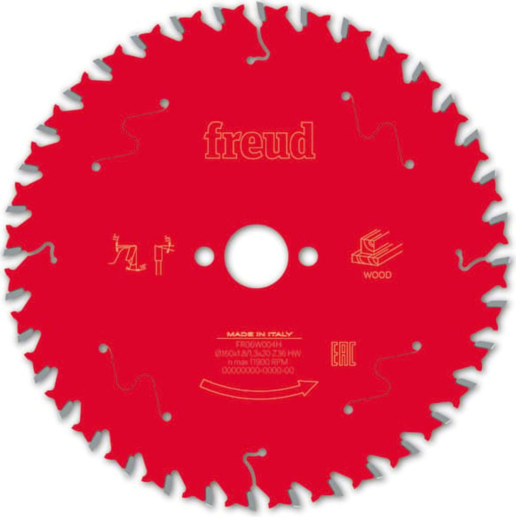 Freud Kreissägeblatt für Holz 160x1,8/1,3x20mm 36 Zähne FR06W004H