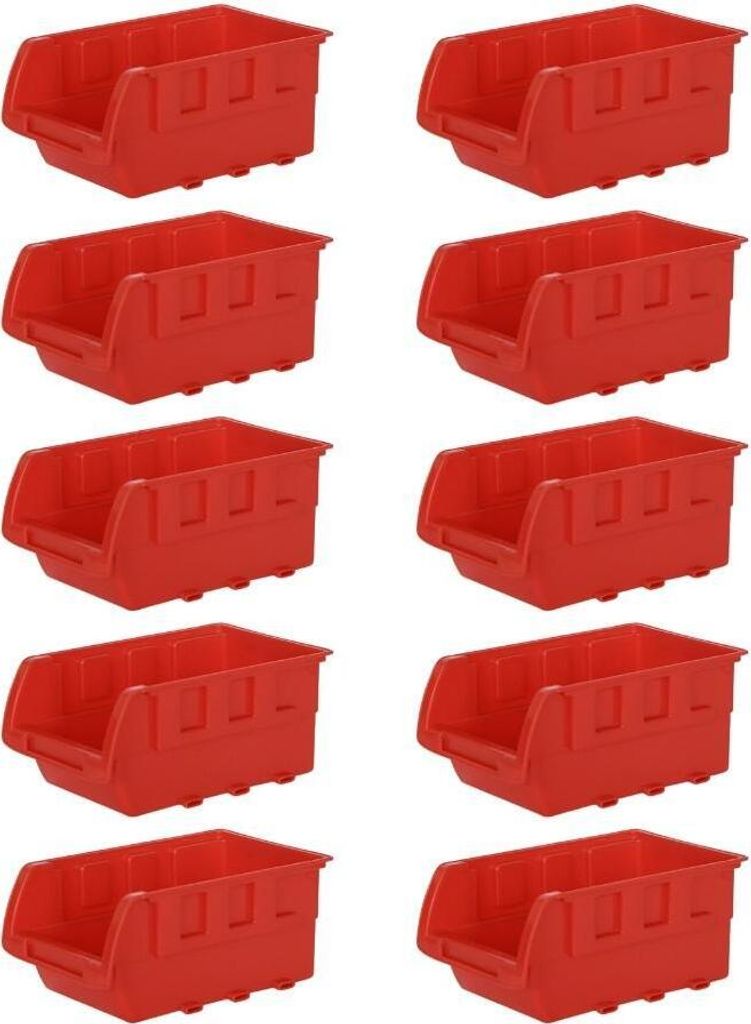 SuperSparSet 10x Sichtlagerbox aus Kunststoff | Rot | BxHxT 6x8x11,5cm | Sortimentskasten, Sortimentsbox