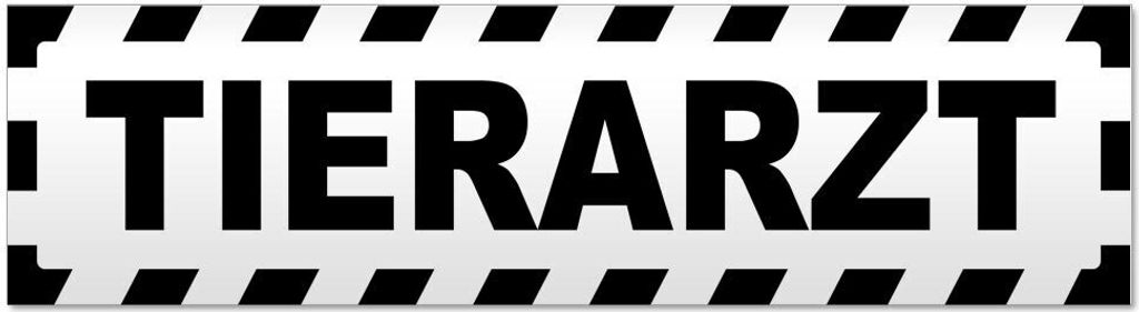 Kiwistar - Autoaufkleber - Schwarz - 30 x 8 cm - Tierarzt gestreift - Hinweis Aufkleber Sticker für Auto, Kfz, Fahrrad, PKW, LKW