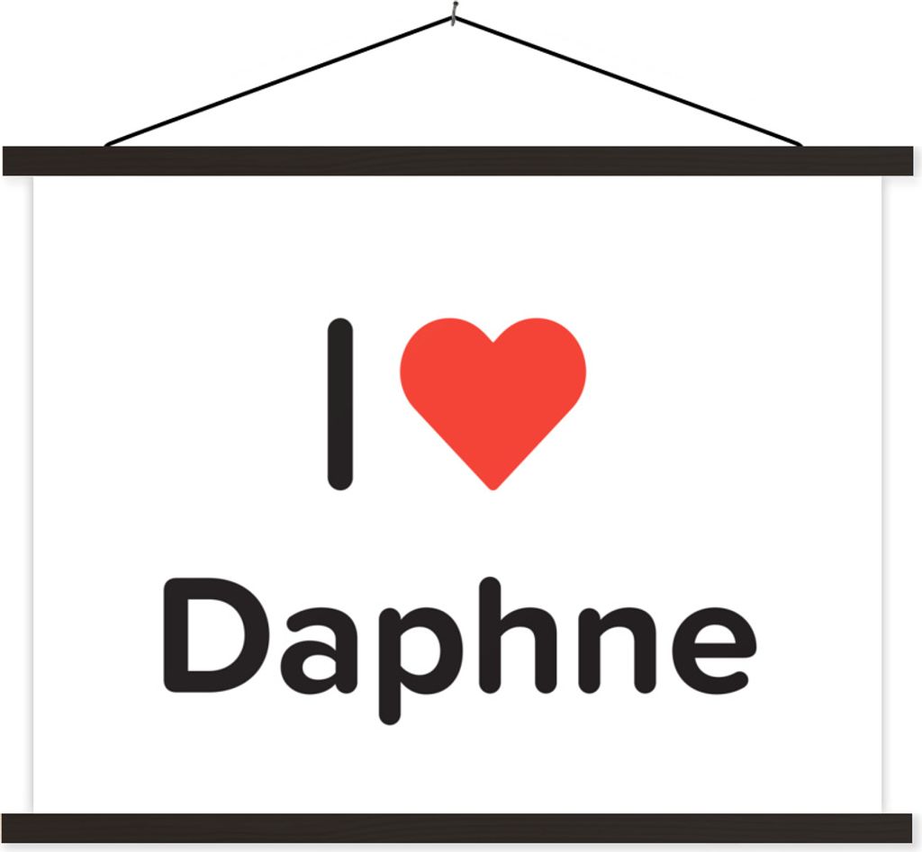 MuchoWow Textilposter Ich liebe - Daphne - Mädchen 150x113 cm mit schwarzem Rahmen - Wohnzimmer