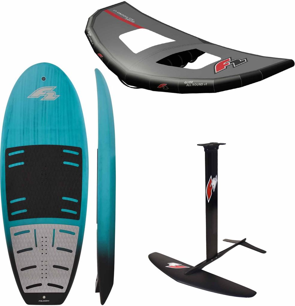 F2 Set Foilboard Glide Surf Team 45L |LTD Allround Foil 1400 |Allround Wing 5qm