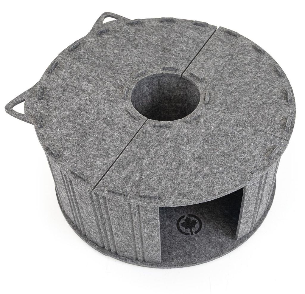 Filz-Katzenhöhle Rondell · grau · 60 x 60 x 29 cm · Produktbild 