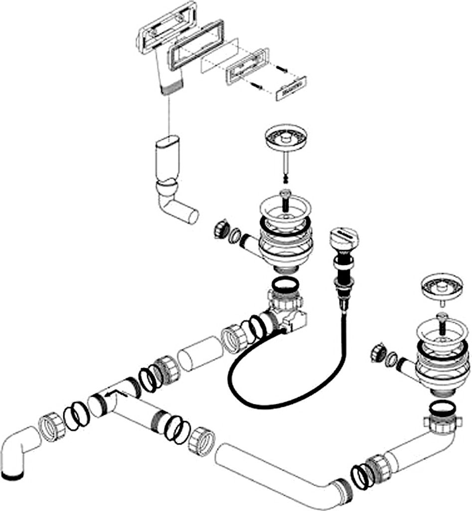 BLANCO Ablaufgarnitur 224710 mit Ablauffernbedienung und Produktbild 