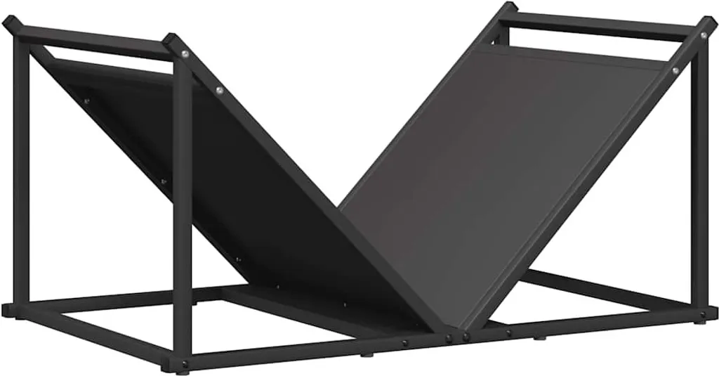 Abri à bois compact noir en acier - Portant 70 cm avec base renforcée