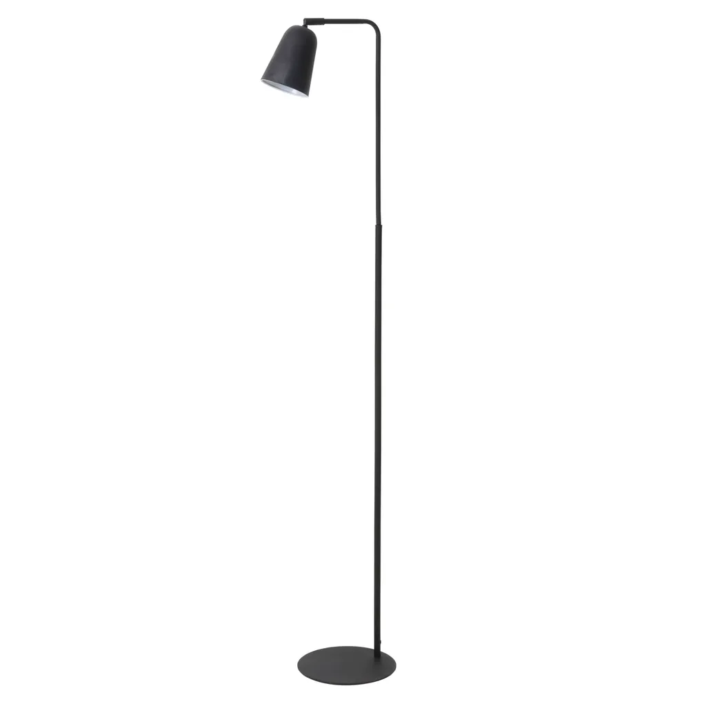 Lampe de lecture de sol Salomo en métal noir pour salon moderne