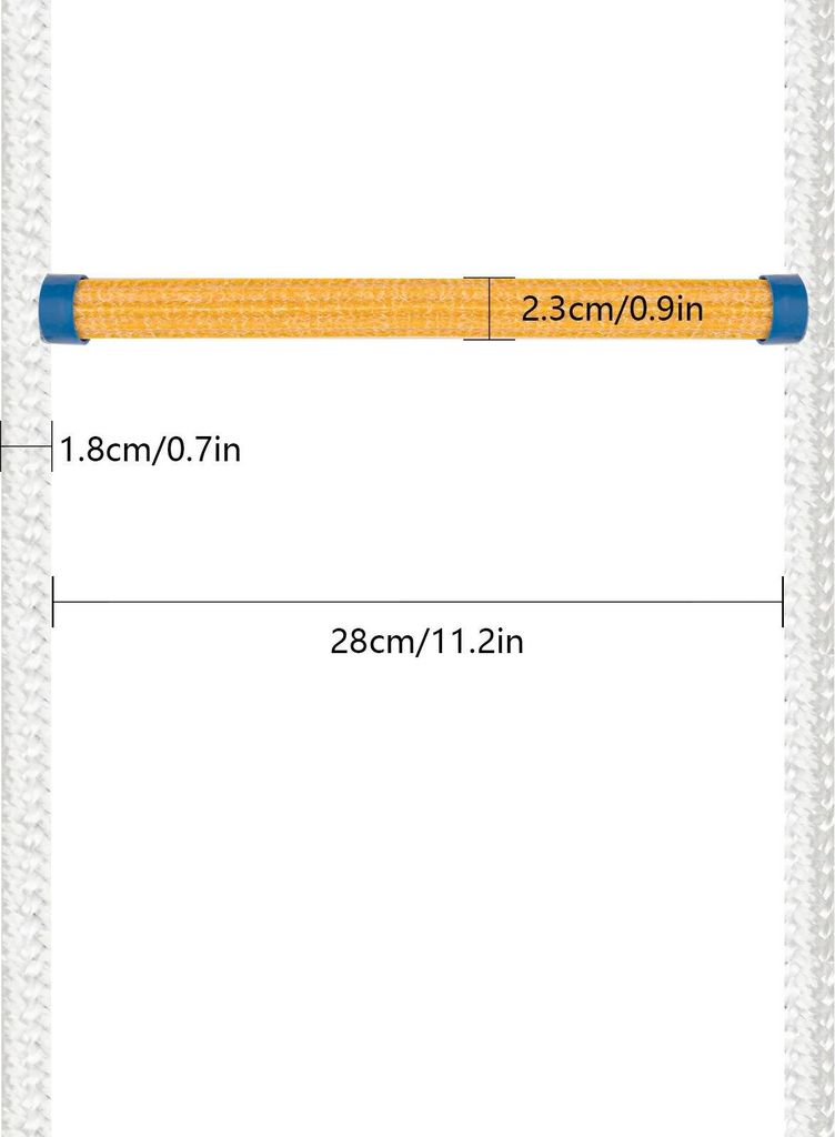 Feuerrettungsleiter - 12 m Notfall-Seilleiter - Tragbare Balkon- und Fensterleiter - Flammhemmend - 200 kg Belastung - Blau/Weiß/Gelb