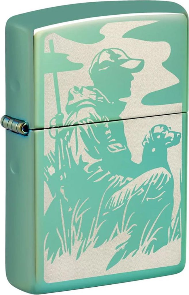 Zippo Feuerzeug Jäger 60007663 High Polish Green Metallgehäuse mit Gravur