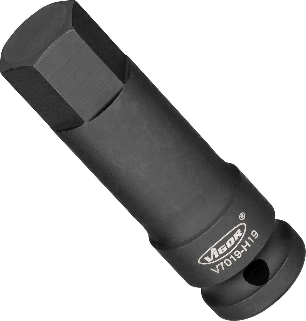 Vigor V7019-H19, Steckschlüsselbuchse, Schwarz, 1 Kopf/Köpfe, 1/2", Metrisch, 19 mm