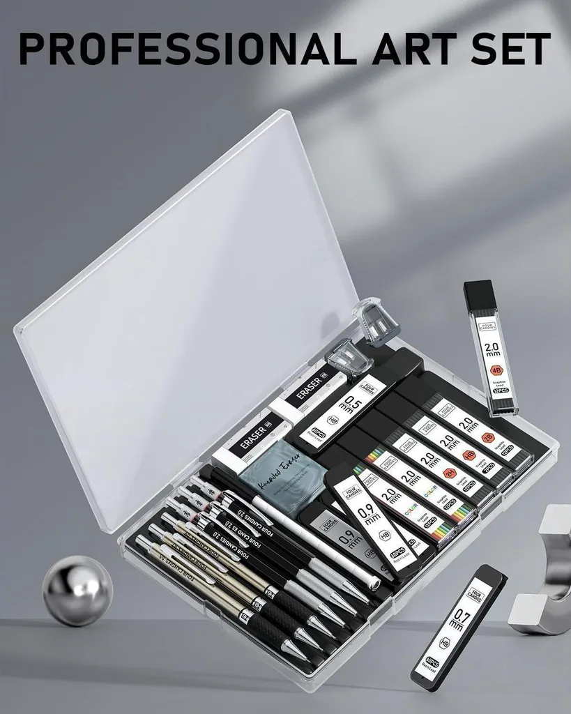 Pochette de Dessin Technique : Porte-mines Métal et Recharges Graphite - 7