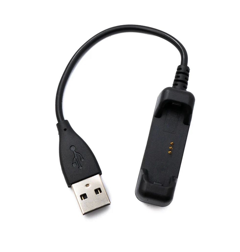 SYSTEM-S USB 2.0 Kabel 10 cm Ladekabel für Fitbit Flex 2 Smartwach in Schwarz