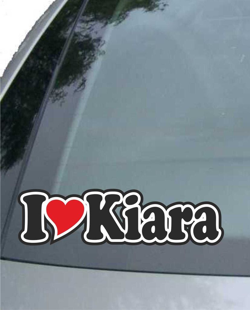 INDIGOS UG - Aufkleber / Autoaufkleber - I Love Heart - Ich liebe mit Herz 15 cm - I LOVE Kiara - Auto LKW Truck - Sticker mit Namen vom Mann Frau ...