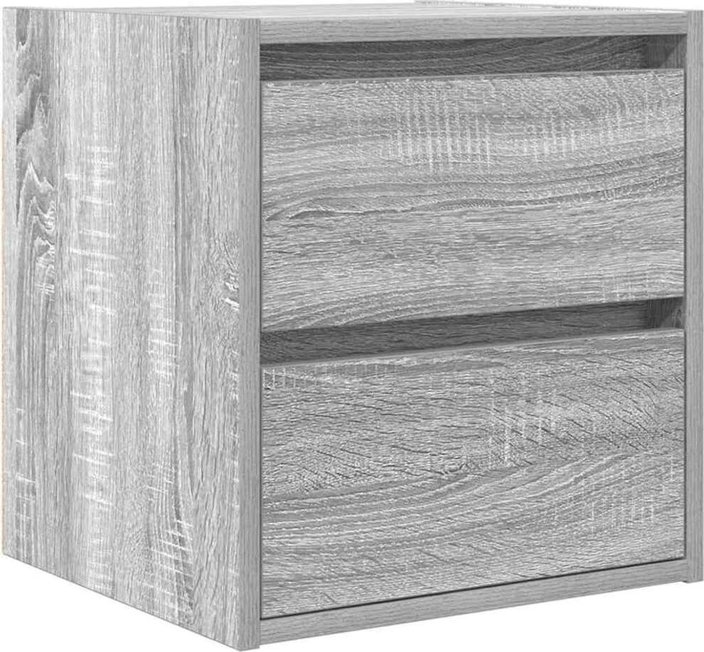 (Robust Möbel)Wand-Nachttisch für Schlafzimmer - elegantes Design - Nachtkommode - Grau Sonoma 38x34x40cm - Nachttische & -schränke DEMöbel...
