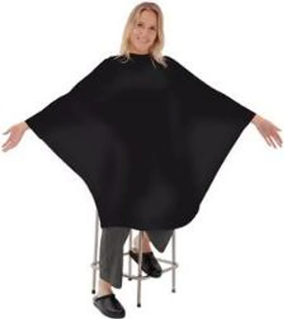 Cape de coiffeur Artero noire avec fermeture velcro pour salon de coiffure