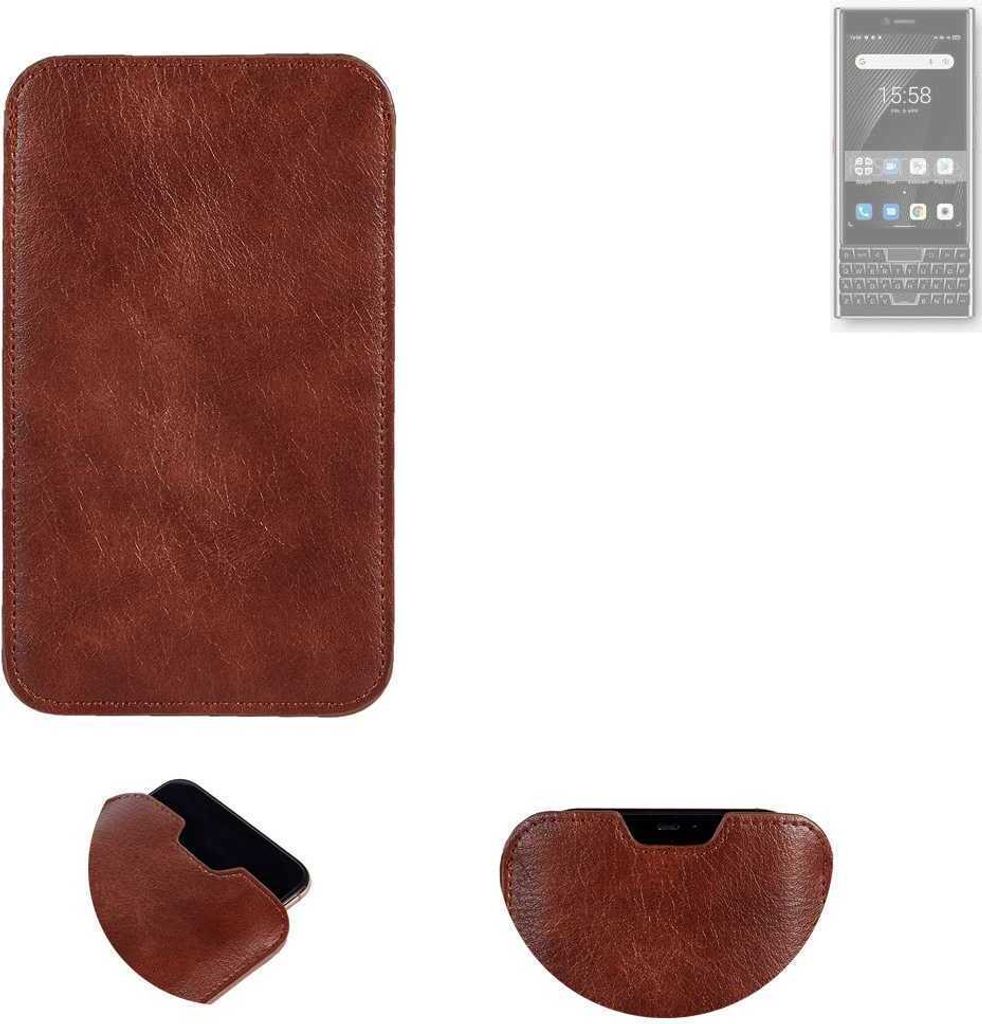 K-S-Trade Schutzhülle Handyhülle kompatibel mit Unihertz Titan Slim Handytasche Kunstleder Sleeve in braun