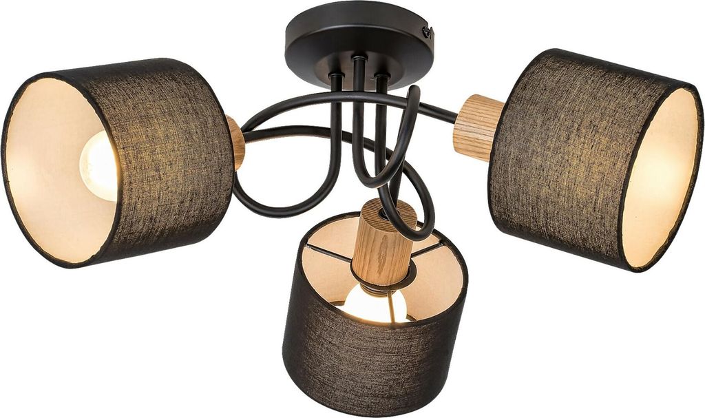 Rabalux 3246 Deckenstrahler 3 Spots Miguel, E14-Holz, braun-schwarz, Industriell