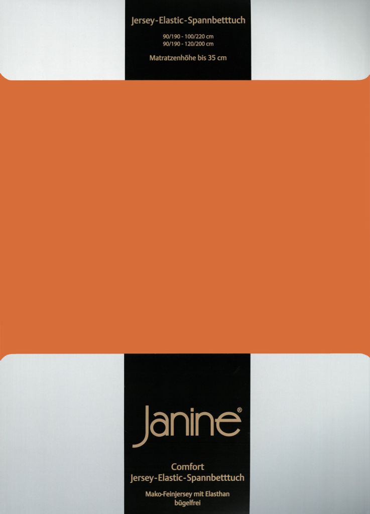 Janine JERSEY Spannbetttuch 5007  150 X 200 rost-orange Produktbild 