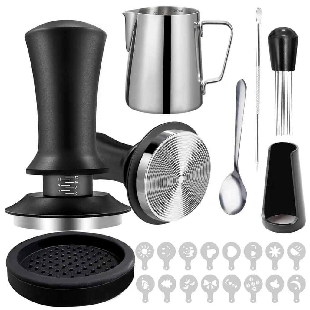 AIORBER Tamper 51mm en Acier Inox 304 avec Échelle Graduée Réglable
