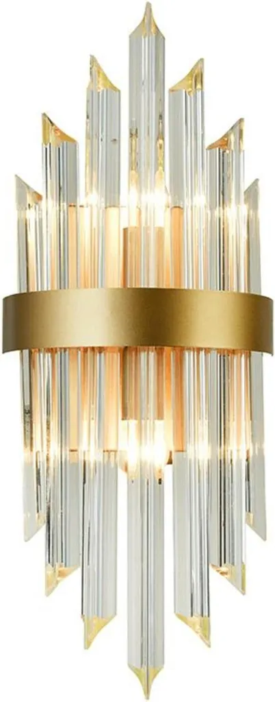 Applique murale en cristal style Empire luminaire doré ACA Lighting 54cm