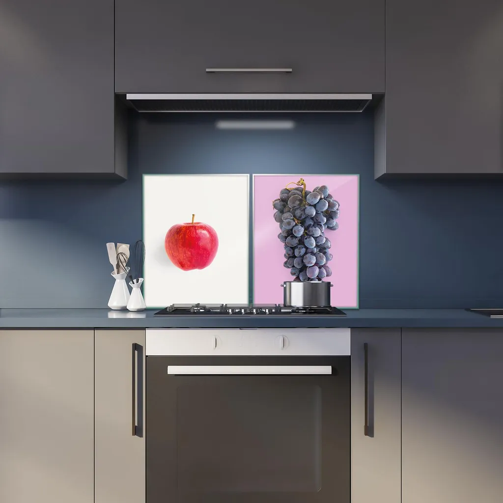 Piastre di copertura per fornelli Ceran splashback vetro universale 2 pezzi 2x40x52 frutta colorata - 6