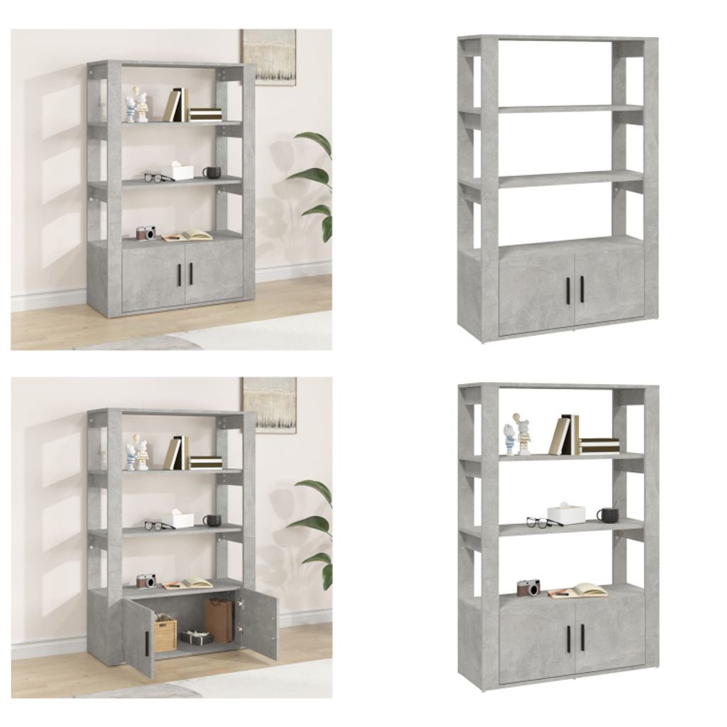 vidaXL Sideboard Betongrau 80x30x119,5 cm Holzwerkstoff - Sideboard - Sideboards - Schrank - Lagerschrank