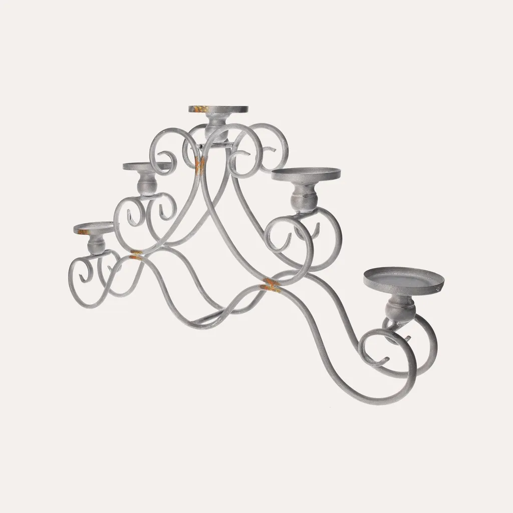 KEYHOMESTORE Chandelier décoratif en fer gris à 5 branches élégant