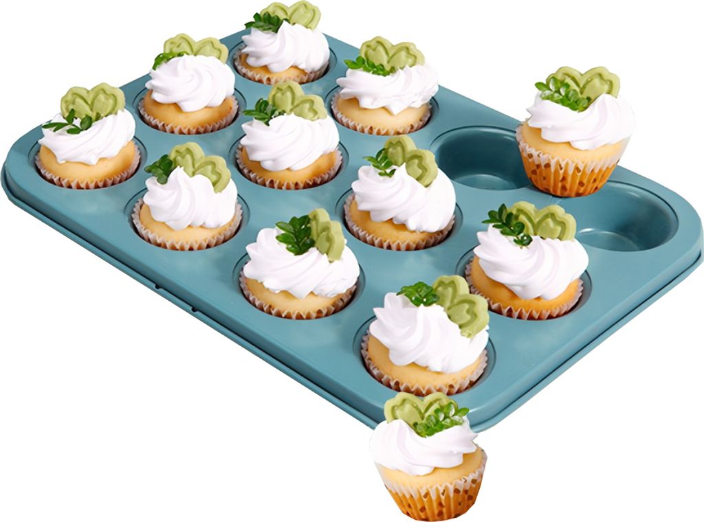 20 Tassen Grüne Muffinform Zum Backen, Antihaft-Cupcake-Form, Antihaft-Tassen-Kuchenofen-Backblech, Premium-Käsekuchenformen