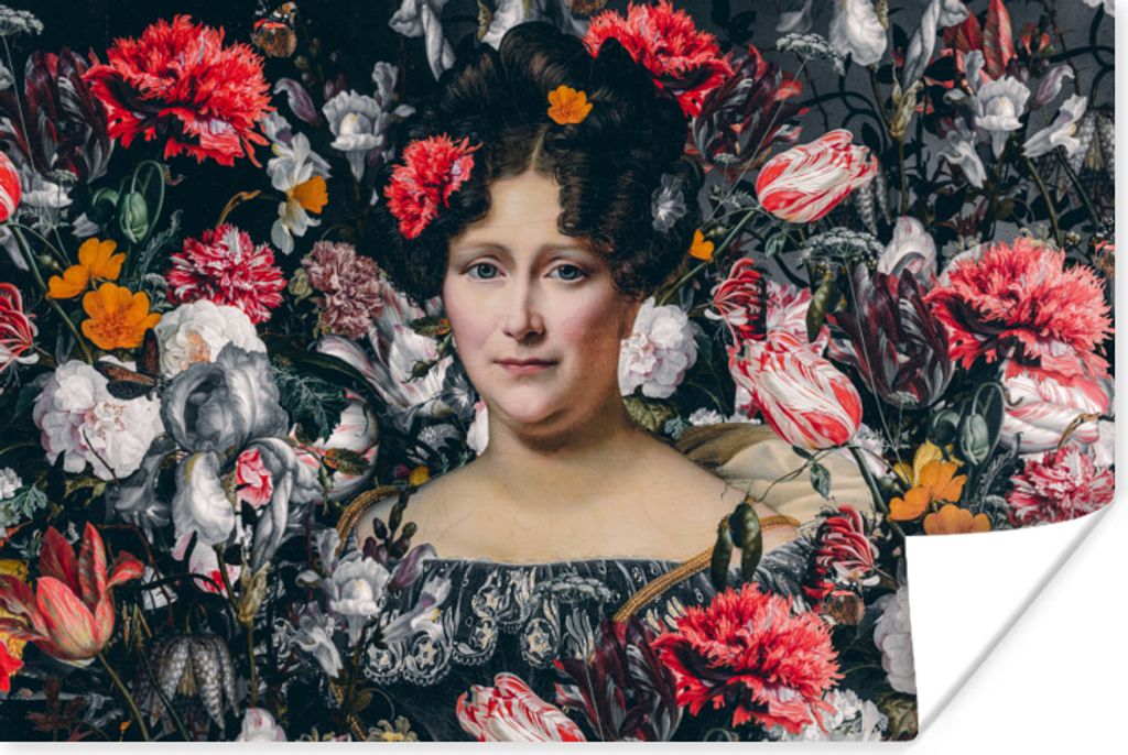 MuchoWow Poster Johanna Henriette Engelen - Dubois Drahonet - Blumen 180x120 cm - Fotoplakat