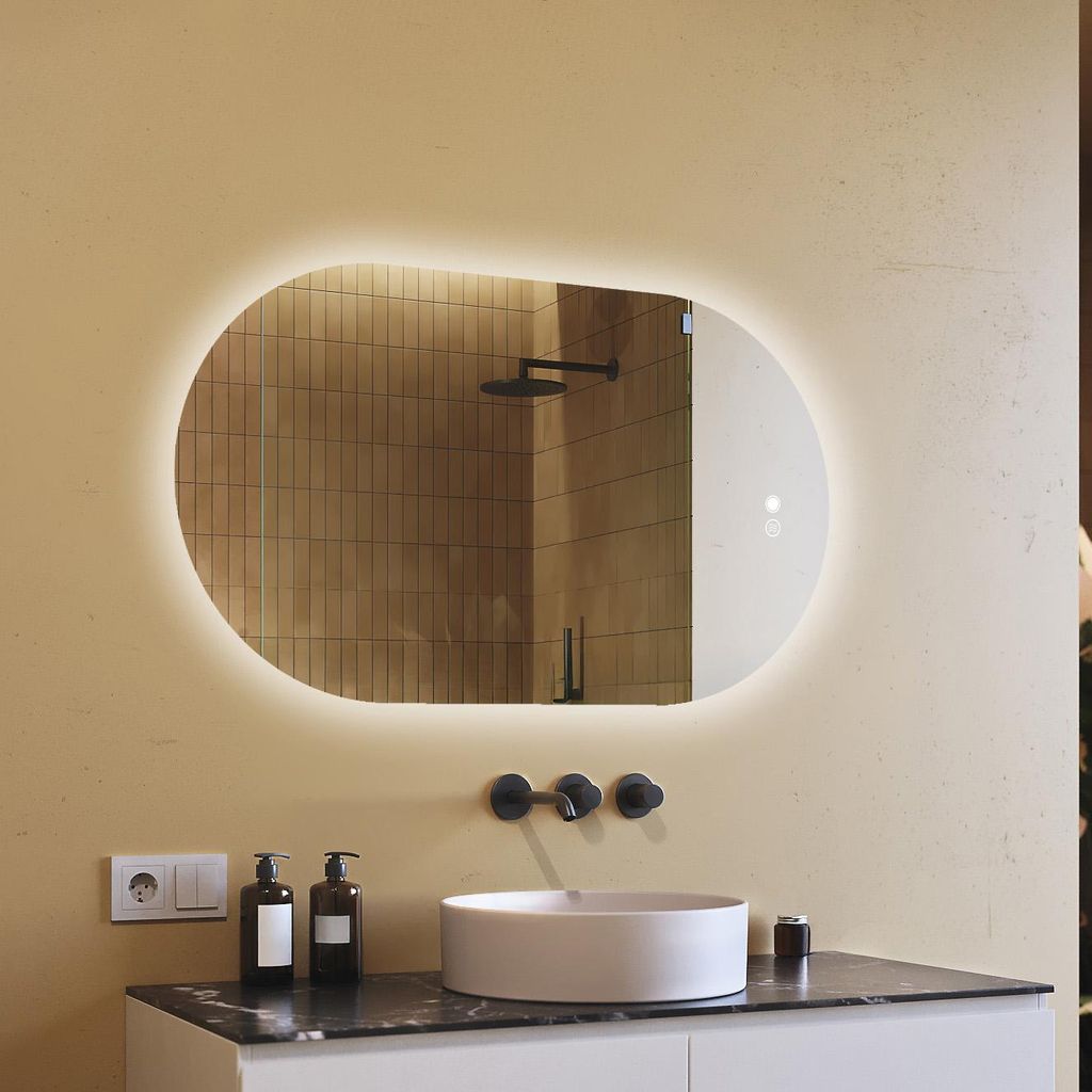 Lustro łazienkowe 120x70cm - owalne z oświetleniem LED - Zdjęcie produktu 