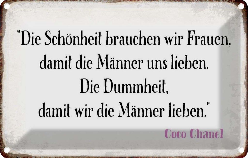 vianmo Blechschild 20x30 cm Schönheit Frauen Dummheit Männer Spruch Zitat