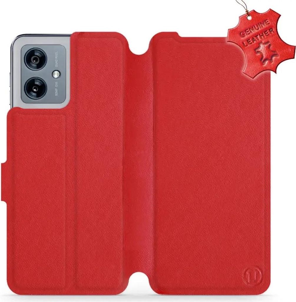 Echtleder Handyhülle für Motorola Moto G54 5G, Mobiwear Leather, Rot
