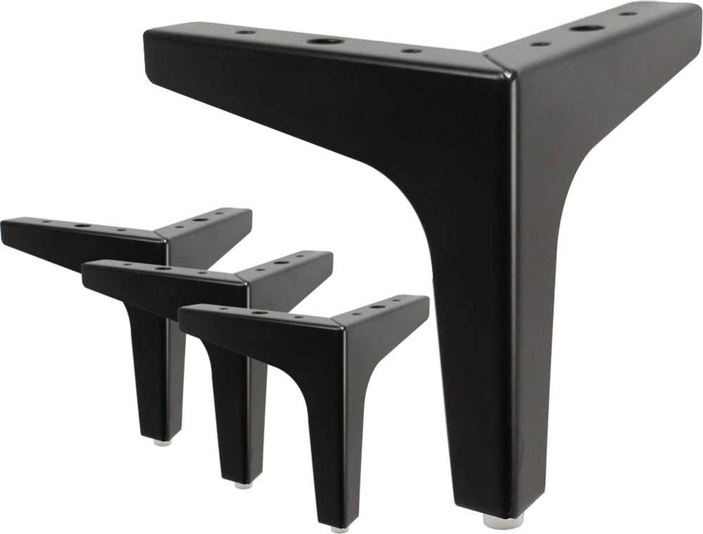 4" / 10cm Metall Möbelfüße, 4 Stück Metall Diamant Dreieck Tischbeine Schrankfüße DIY Ersatz für Schrank Sofa Couch Regal Ottomane