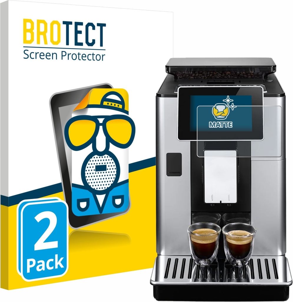 2x BROTECT Schutzfolie für DeLonghi PrimaDonna Soul ECAM612.55.SB Displayschutz Displayschutzfolie Folie Matt Entspiegelungsfolie