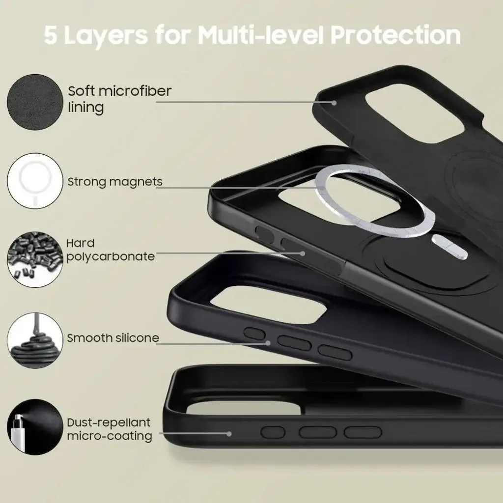 Tech-Protect Silicone Magsafe Iphone 16 Pro Nero opaco - 8