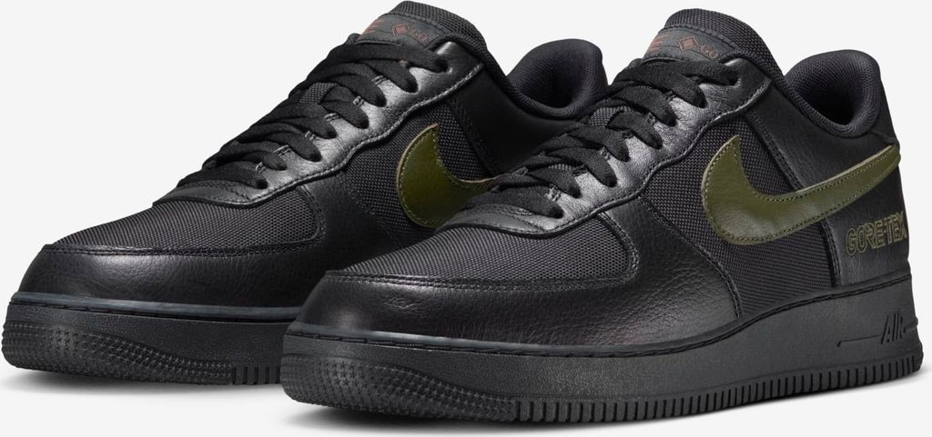 Nike Air Force 1 GTX Gore Tex Black Olive Schwarz Khaki Outdoor Sneaker - 42,5