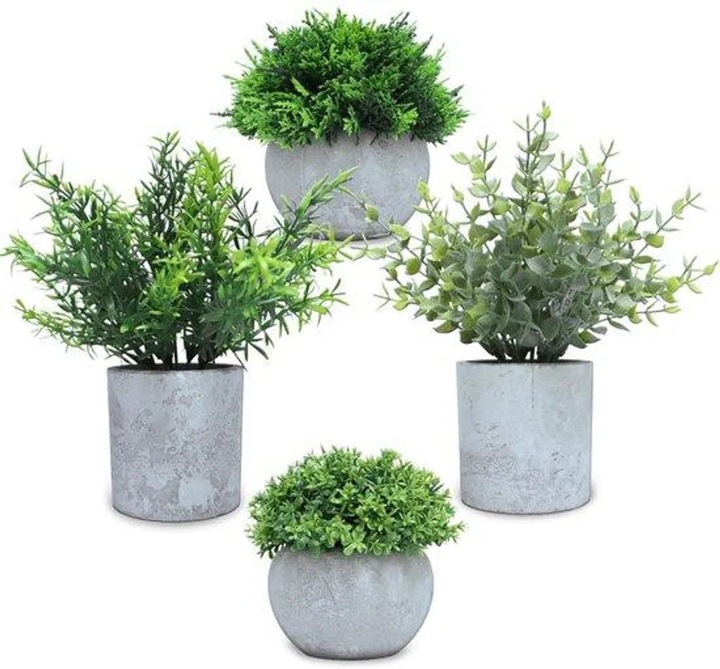 Décoration de table avec plantes artificielles eucalyptus sans soin