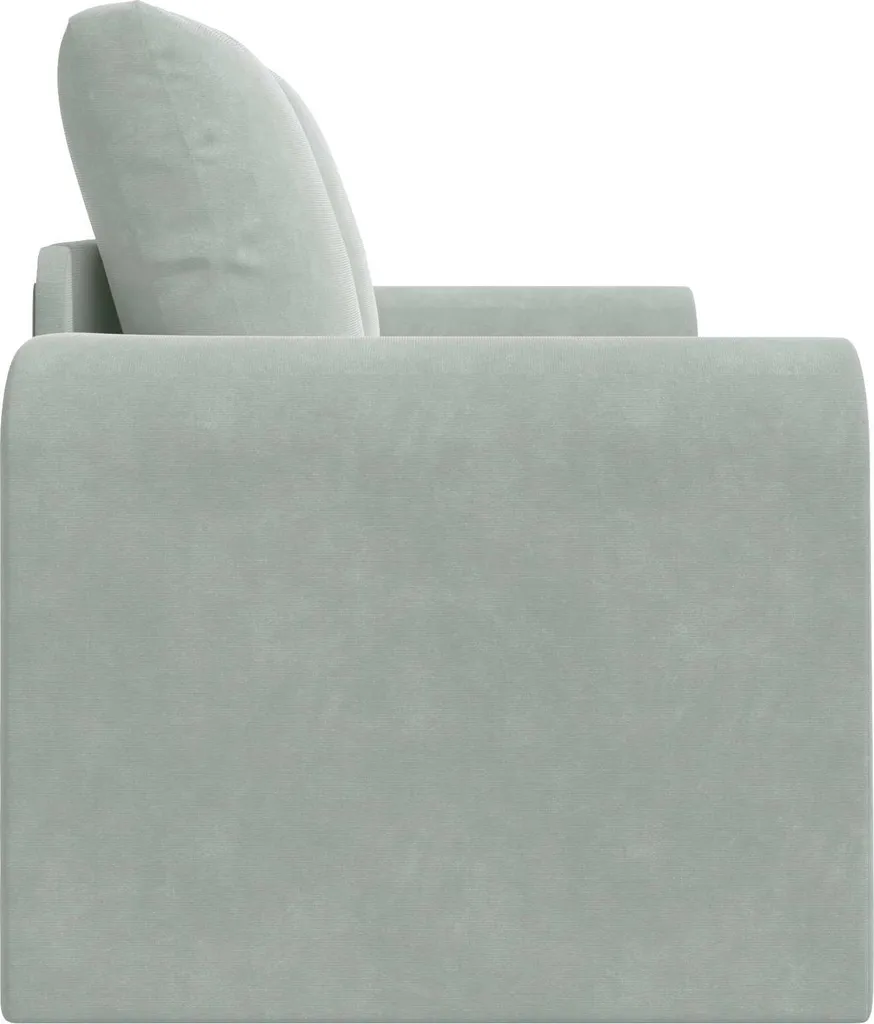Petit canapé convertible gris clair en velours pour optimiser l'espace - 6