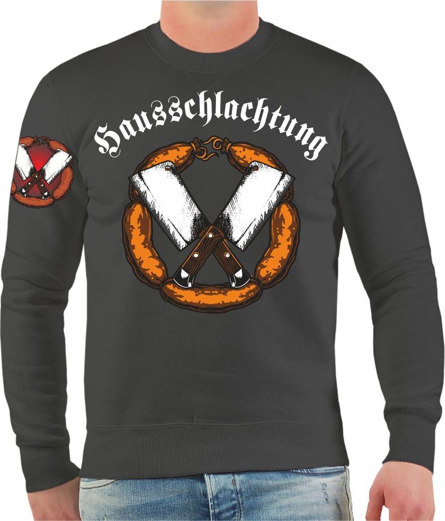 Herren Sweatshirt Hausschlachtung Fleischer Metzger
