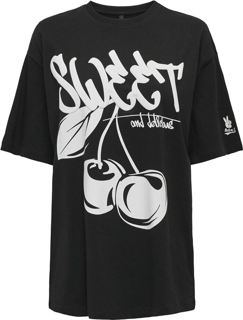 Only Cilla Life Kurzarm-t-shirt Schwarz L Frau Schwarz L