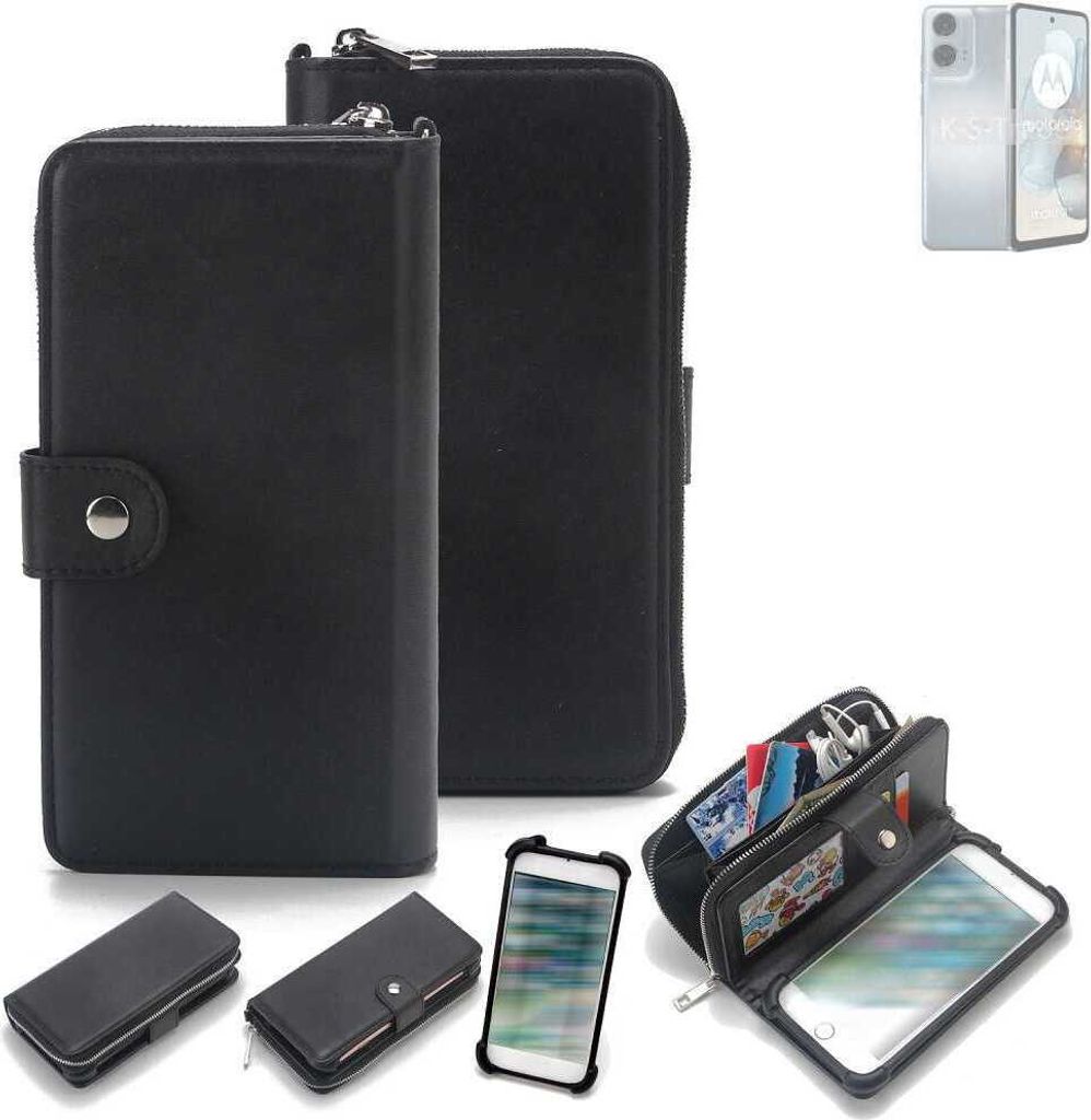 K-S-Trade 2in1 Handyhülle Schutzhülle kompatibel mit Motorola Moto G24 Power & Portemonnee Cover Handy Hülle Case Etui Geldbörse Wallet Bookstyle