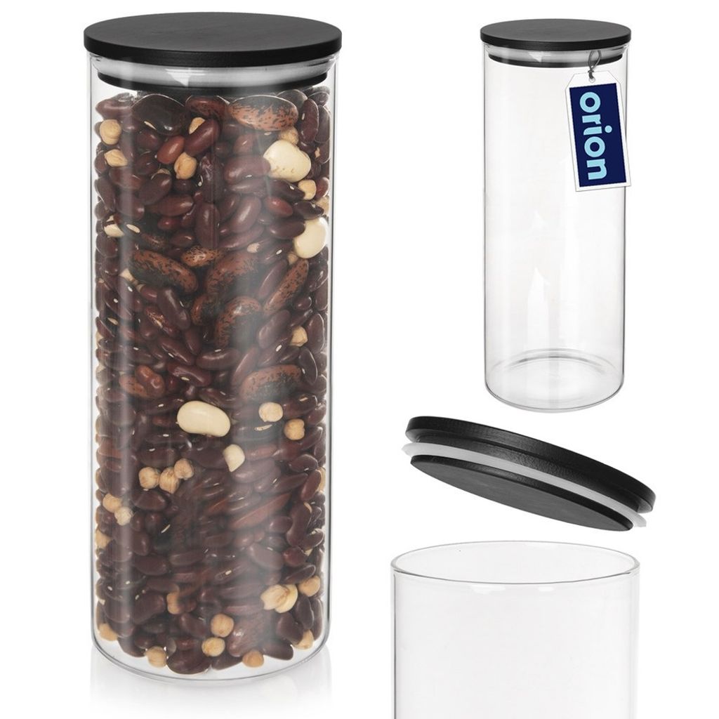 Orion Glasbehälter für trockene Lebensmittel Vorratsglas Küchenglas Einmachglas mit Deckel und Dichtung 1,2 L